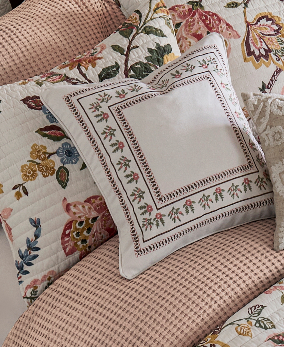 Levtex Home Maileen Embroidered Decorative Pillow, 18" x 18"