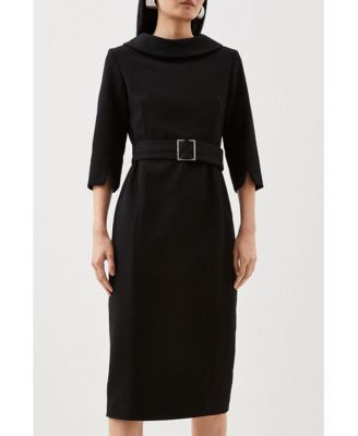Petite Roll Neck Pencil Midi Dress