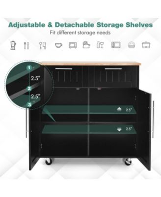 Kitchen Island Storage Trolley with Drawer and Towel Rack, Rolling Cart