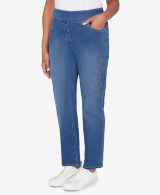 Women's  Austin Geometric Heat Set Super Stretch Denim Jeans