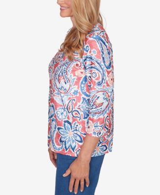 Women's  Austin Embellished Paisley Floral Crew Neck Top