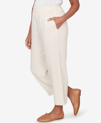 Women's  Natural Wonder Linen Elastic Waist Ankle Pant