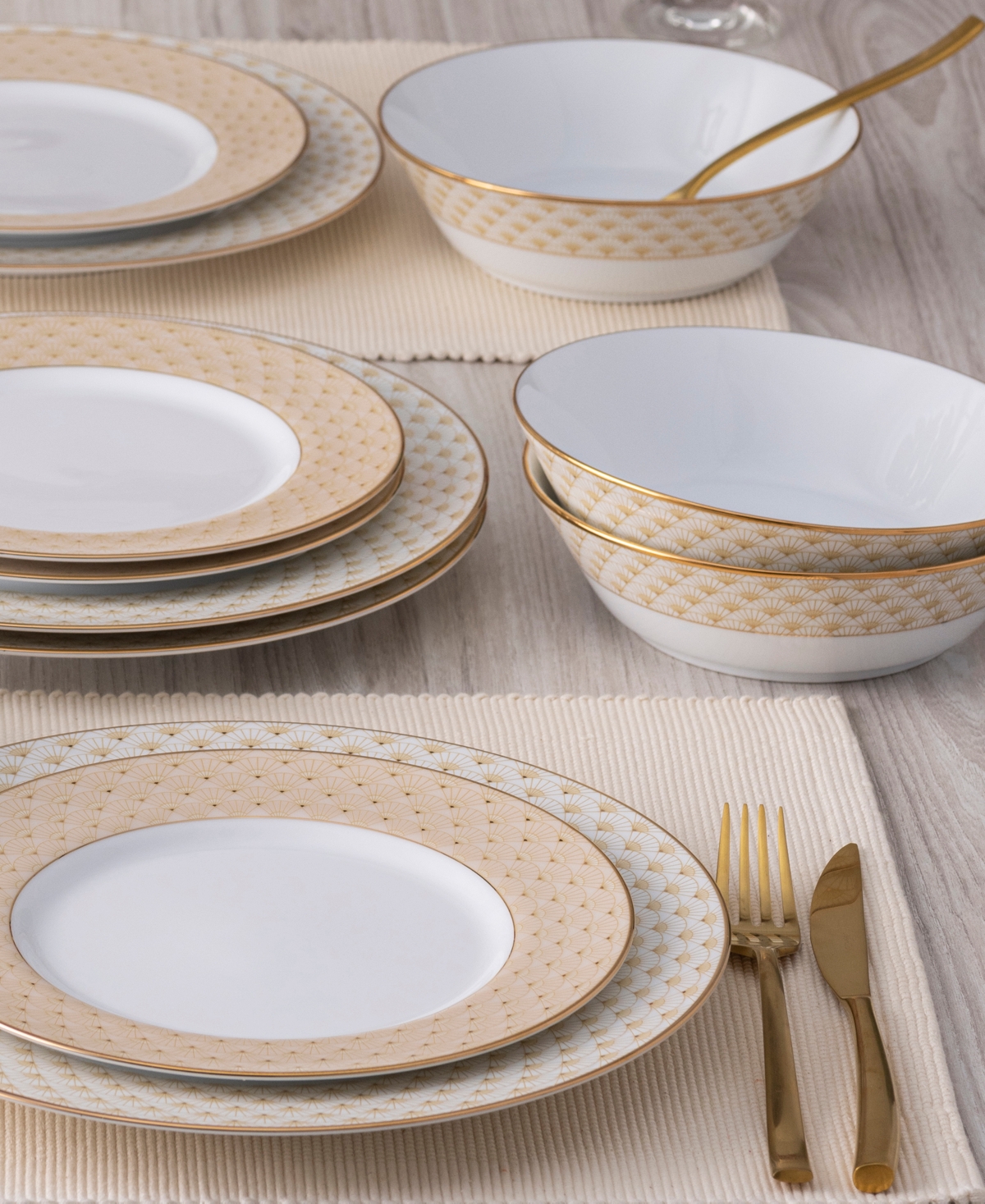 Noritake Trocadero Gold-Tone 12-Pc. Dinnerware Set, Service for 4