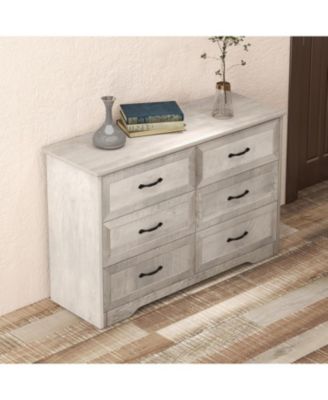 Takywep 6-Drawer Dresser for Bedroom – Farmhouse Modern Wooden Storage Chest with Metal Handles, Dresser Organizer for Bedroom, Living Room