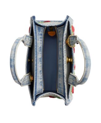 Denim Cargo Cherry Embroidery Mini Tote Bag 20