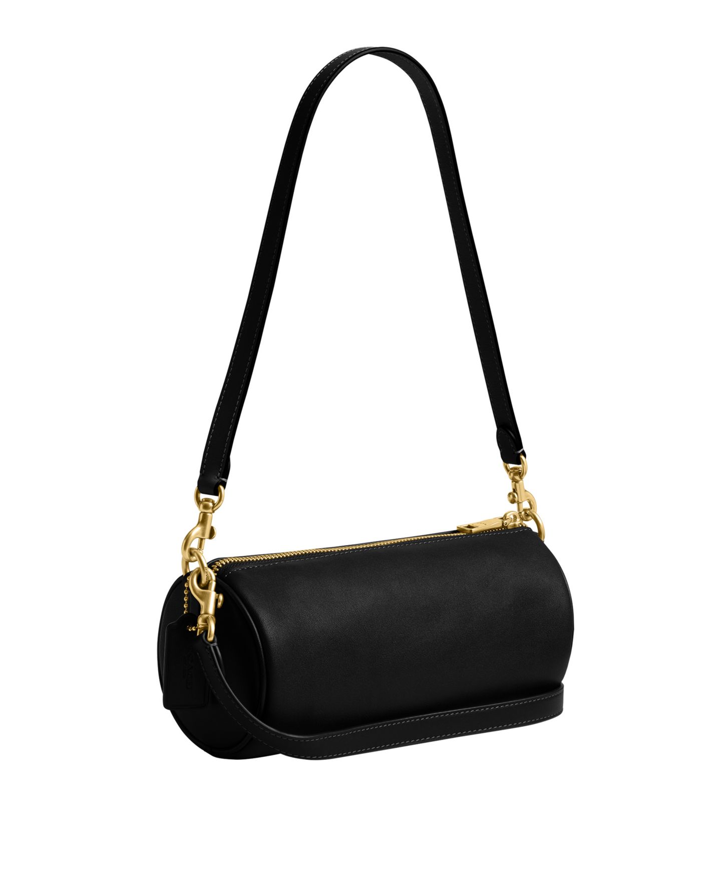 Женская сумка COACH Barrel Small Leather Slim Shoulder, цвет: Латунный / Чёрный — фото 2