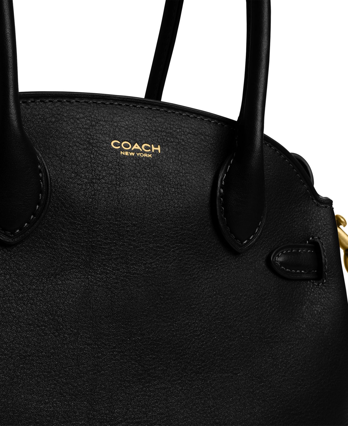 Женская сумка COACH Soft Empire Small Leather Satchel 21, цвет: Латунный / Чёрный — фото 8