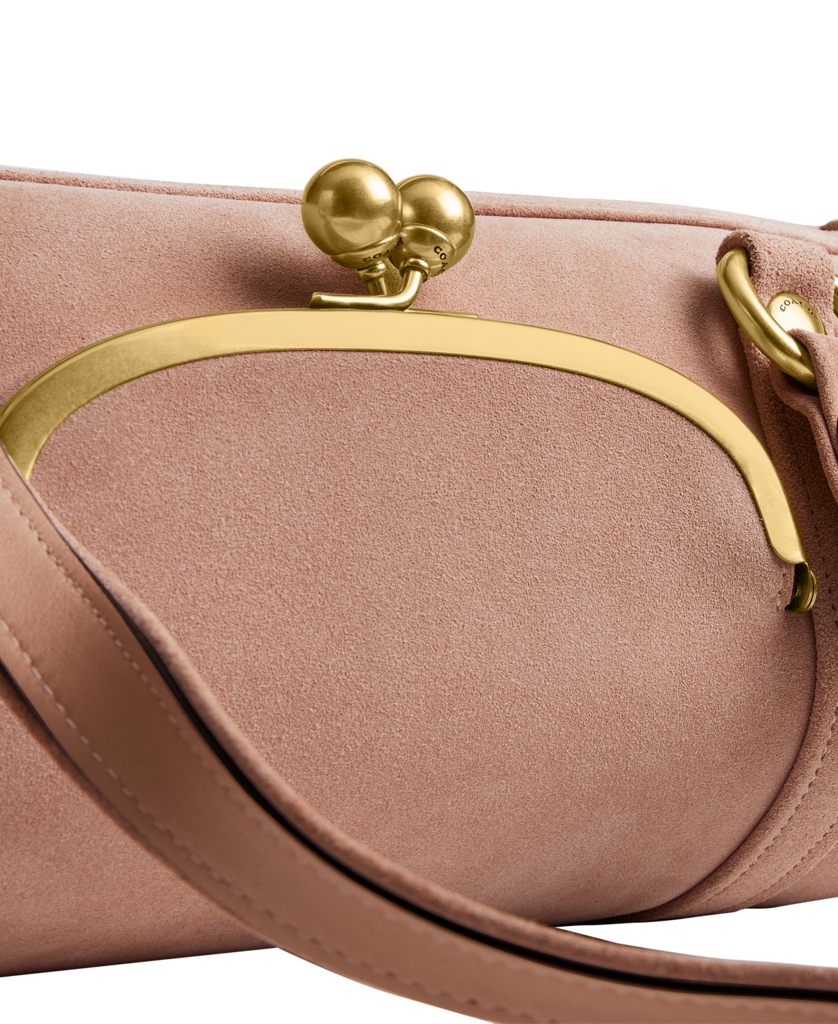 Coach Originals Barrel Medium Suede Kisslock Slim Shoulder Bag