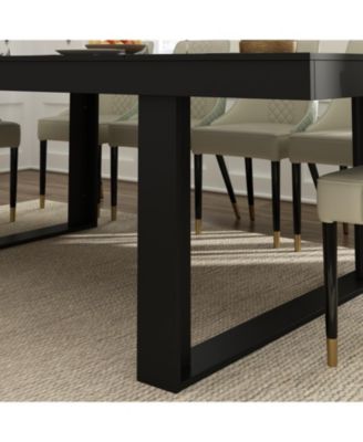 86.6 in. W, Retangular Black Walnut Wood Writing Desk Office Commercial Desk Computer Table, Meeting Table