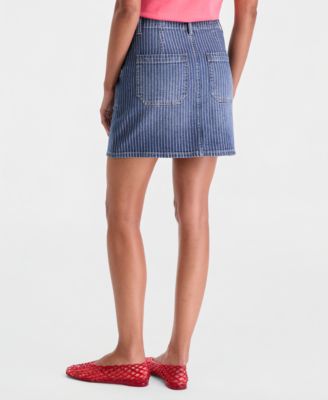 Women's Striped Denim Mini Skirt