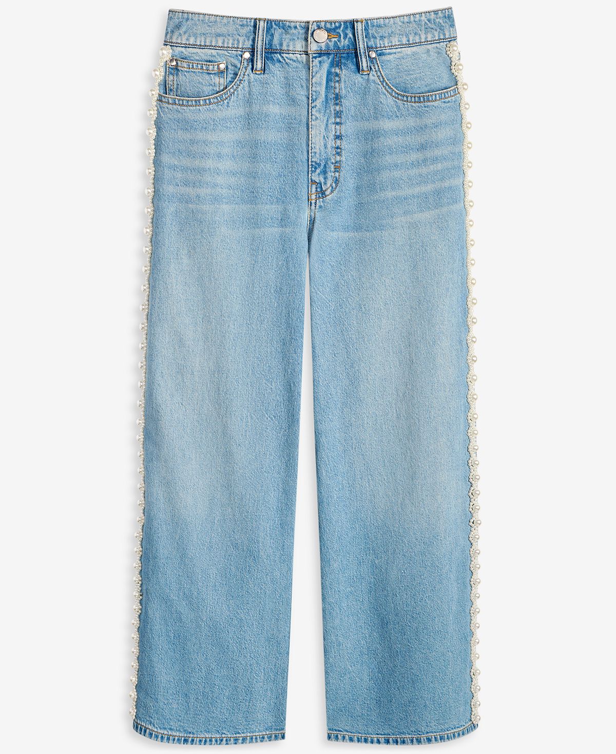 On 34th Women's High-Rise Cropped Faux-Pearl-Trim Jeans, Macy's Exclusive view 6 — MAYCSS fashion products