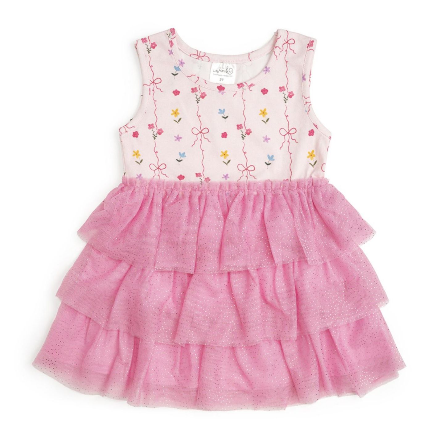 Платье Sweet Wink Peony Floral Tank Tutu Dress для девочек, цвет: Розовый — фото 1