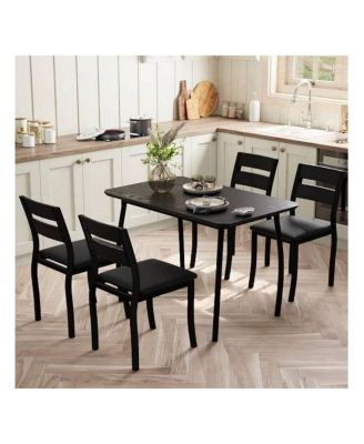 Kitchen Table Dining Table Set For 4 5 Piece Metal Frame Kitchen Table And Chair Set for Dining Room