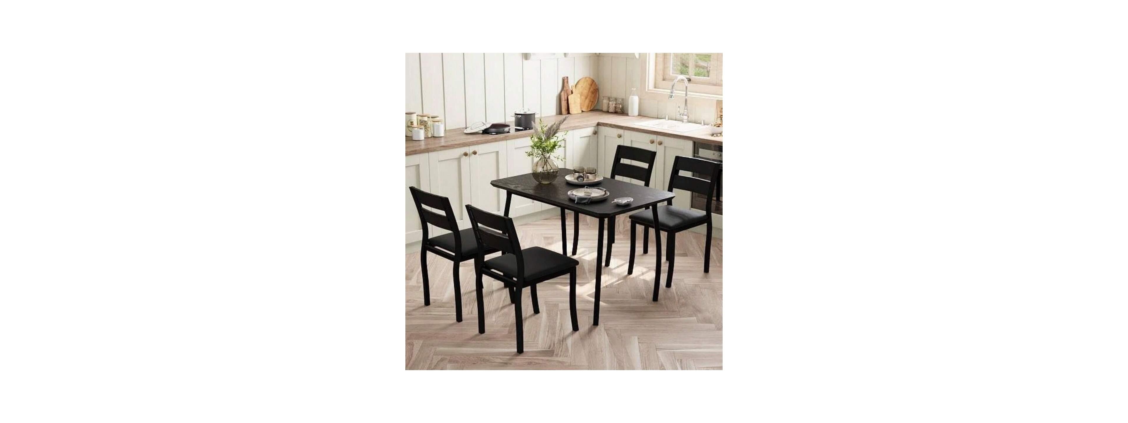 gaomon Kitchen Table Dining Table Set For 4 5 Piece Metal Frame Kitchen Table And Chair Set for Dining Room