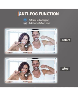 60"x 30" LED Bathroom Mirror with Lights, Dimmable, Anti-Fog, Backlit + Front Lit, Smart Bathroom Vanity Mirror for Wall, Memory Function