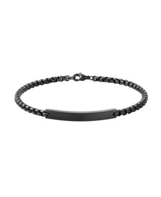 Tarnish Resistant Blackened Silver ID Bracelet