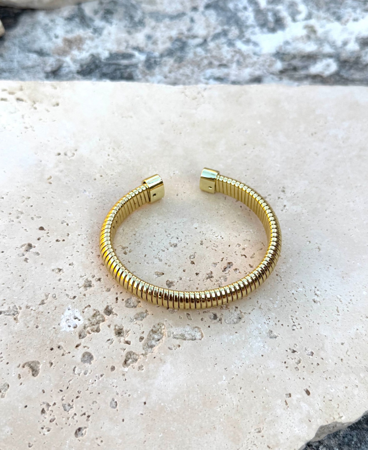 Adornia Gold Omega Coil Cuff Bracelet