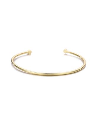 Gold Crystal Ends Open Cuff Bracelet