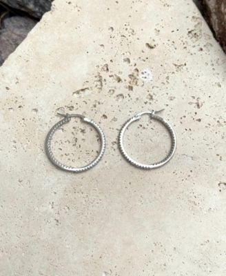 Silver CZ Infinity Hoop Earrings