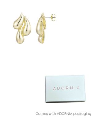 Gold 3-Teardrop Stud Earrings