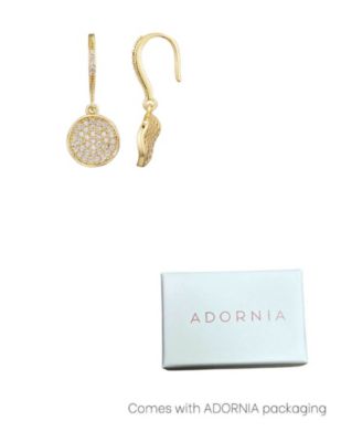 Gold CZ Wavy Pebble Earrings