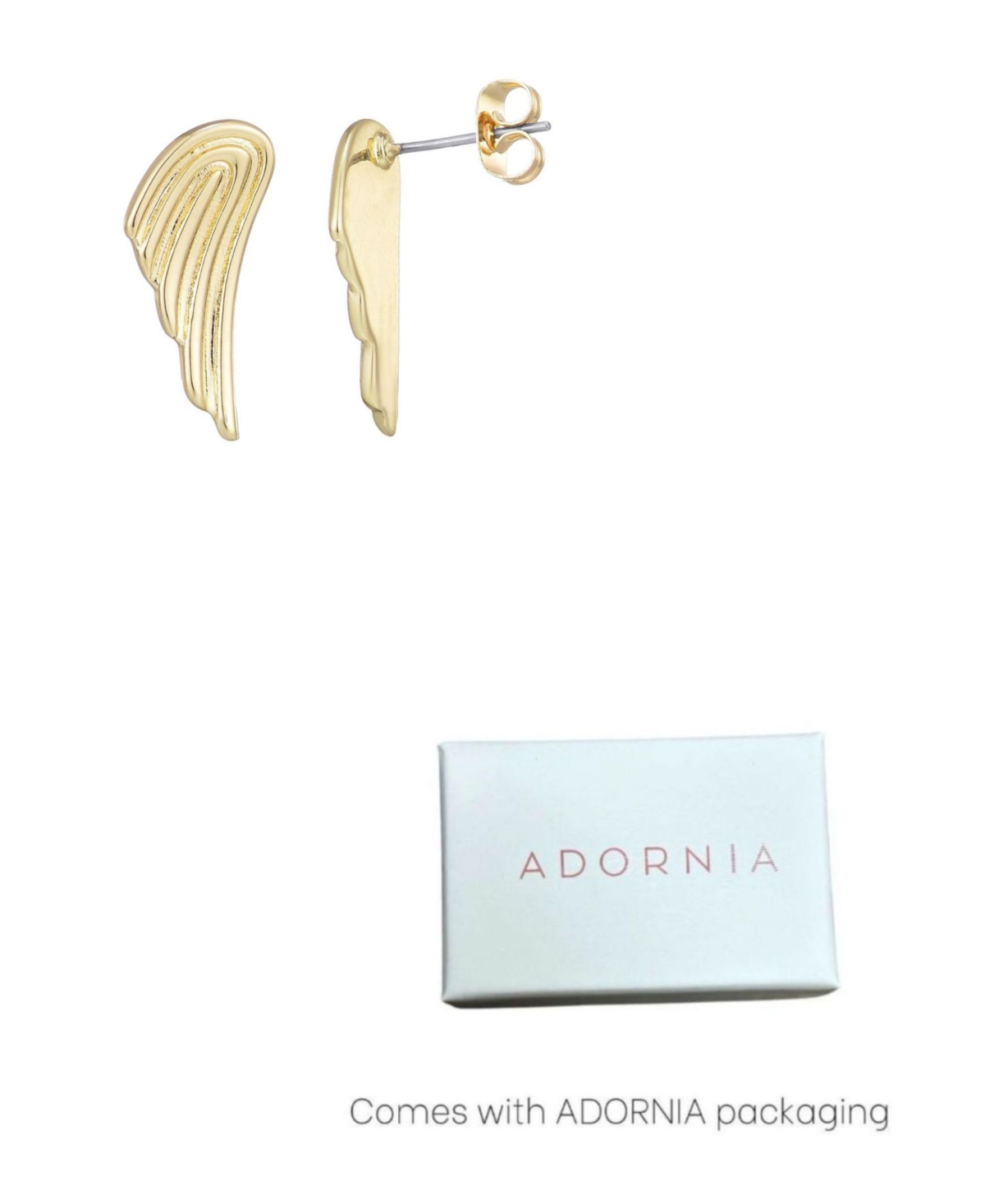 Adornia Gold Winged Statement Earrings