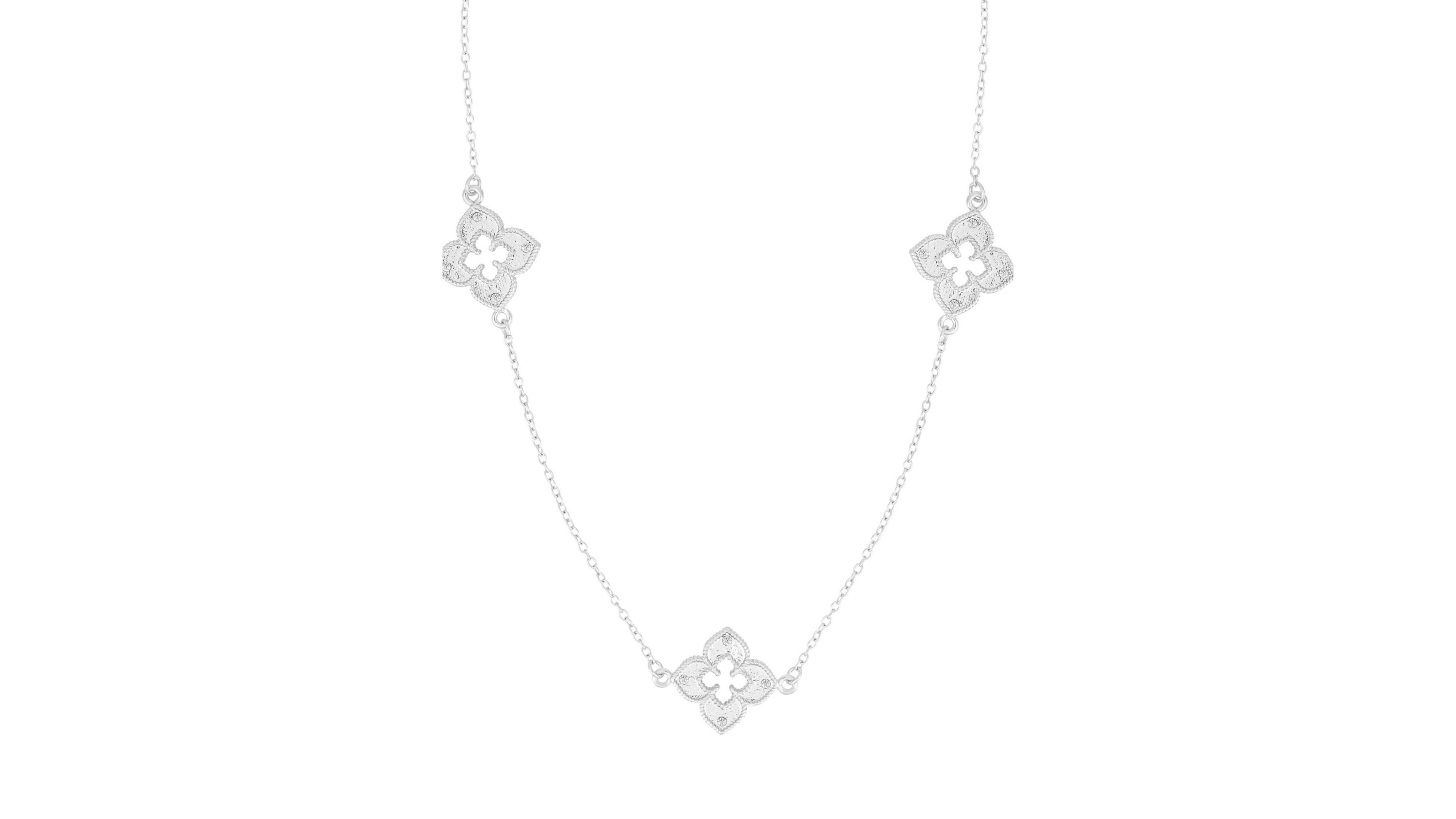Adornia Silver 36" Clover Station Necklace