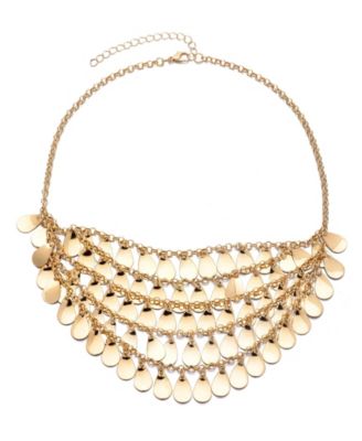 Gold Droplet Bib Necklace