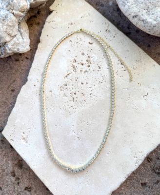 Gold Crystal Bezeled Tennis Necklace