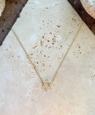 Gold CZ Star of David Necklace