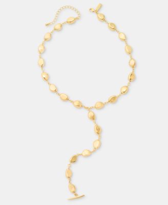 Inc International Concepts Sculptural Bead Lariat Necklace 16 3 extender Macys Exclusive - Gold 50$
