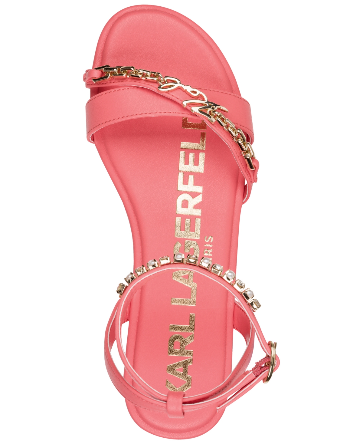 Karl Lagerfeld Paris Women's Christiano Ankle Strap Flat Sandals
