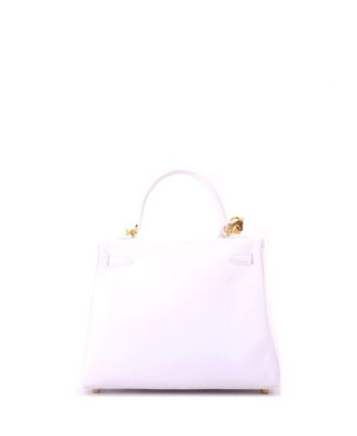 Kelly 25 Handbag White Swift with Gold Hardware