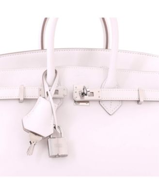 Birkin 25 Handbag Grey Swift with Palladium Hardware