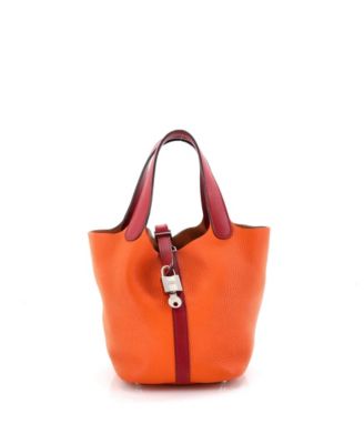 PM Bicolor Picotin Lock Bag Clemence with Swift