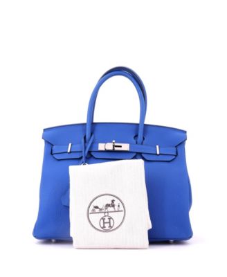 Birkin 30 Handbag Blue Togo with Palladium Hardware