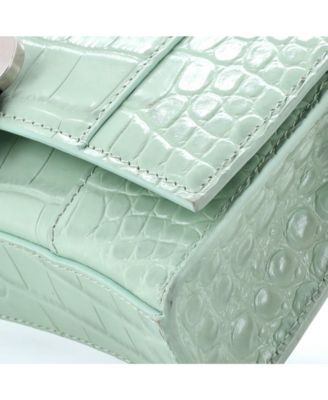 Hourglass Chain Wallet Embossed Leather