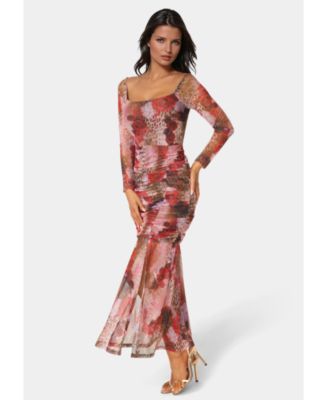 Women's Mesh Open Back Midi Dress