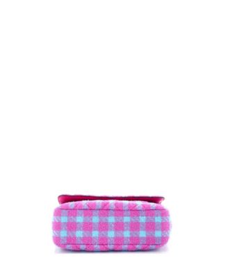 East West Medusa Icon Chain Flap Bag Quilted Tweed