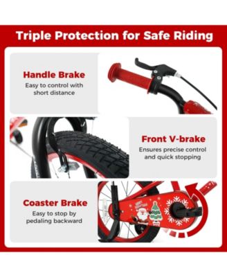 Inch Kids Bike Adjustable with Christmas Music & Flag for Aged Years Old