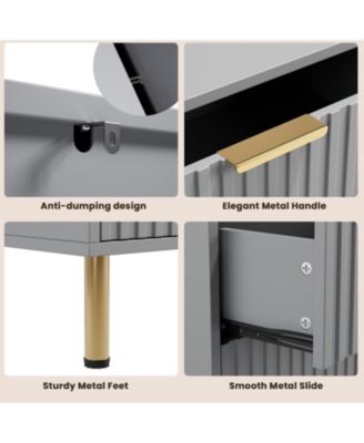 Zebra Six-Drawer Cabinet with Large Desktop, Modern Honeycomb Design, Gold Handle, Practical Storage Solution, and Artistic Sense for Bedroom