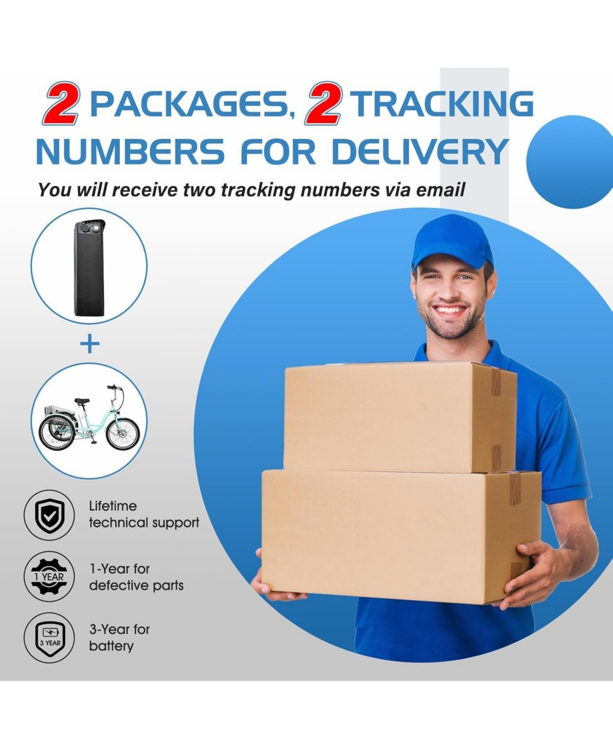 Mooncool 350W Electric Tricycle for Adults with 24" x 2.1" Wheels