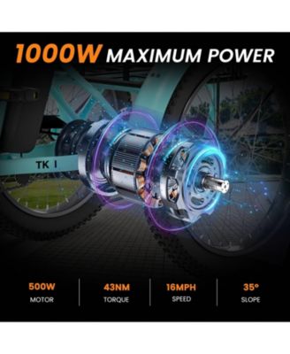 TK1 500W Folding Electric Tricycle for Adults, 20" x 3.0" Wheel