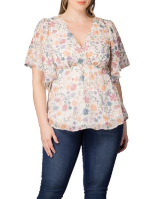 Plus Size Seaside Serenade Peplum Top