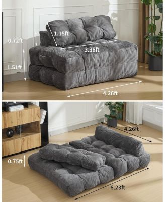 LED Bed Frame with Storage Headboard & Drawers - No Box Spring Needed