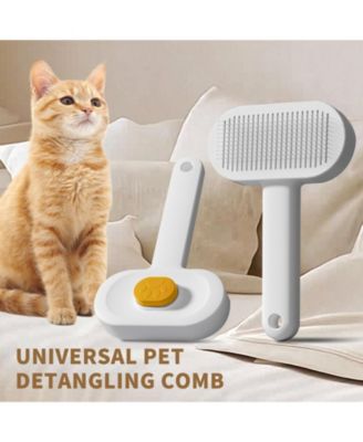 Pet Grooming Brush for Dogs & Cats, Detangling Shedding Tool with Ergonomic Handle