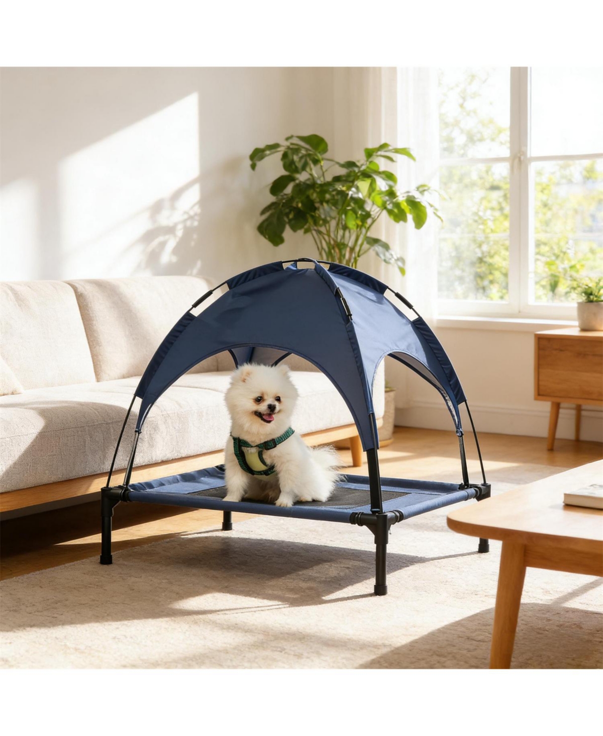 Aostirmotor Portable Elevated Dog Cot - Cooling Pet Bed with Breathable Mesh