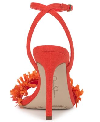 Women's Omiena Raffia Fringe Stiletto Dress Sandals