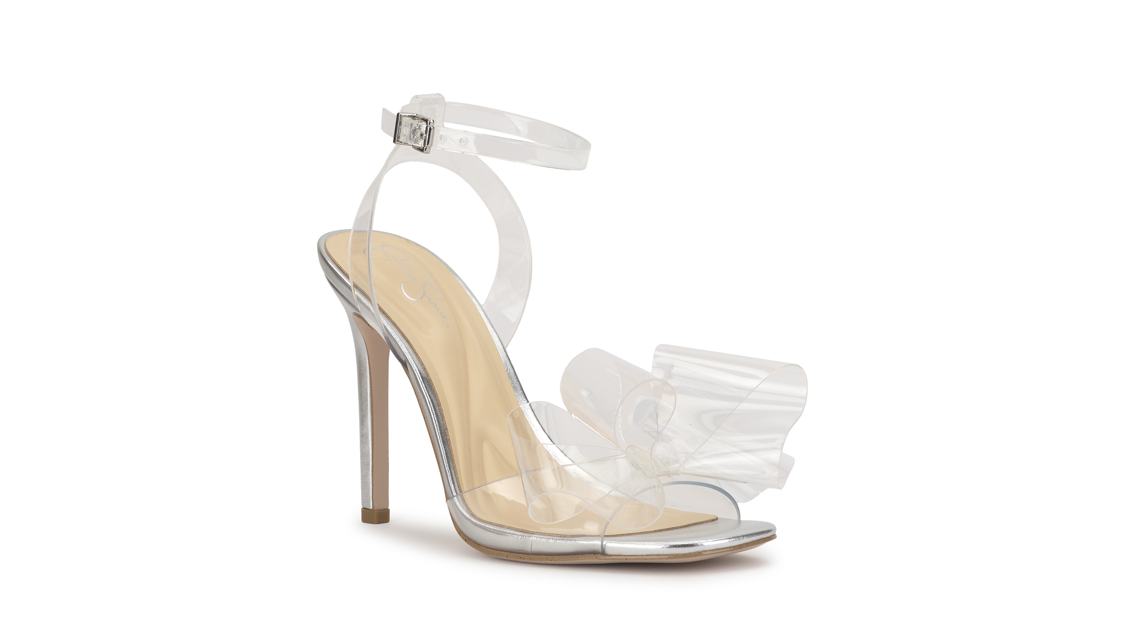 Jessica Simpson Women's Olivine Vinyl Bow Stiletto Dress Sandals