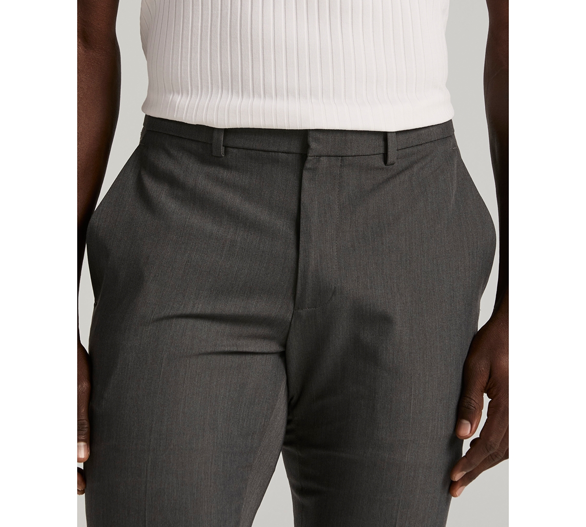 Perry Ellis Portfolio Men's Slim-Fit Flat Front Dress Pants